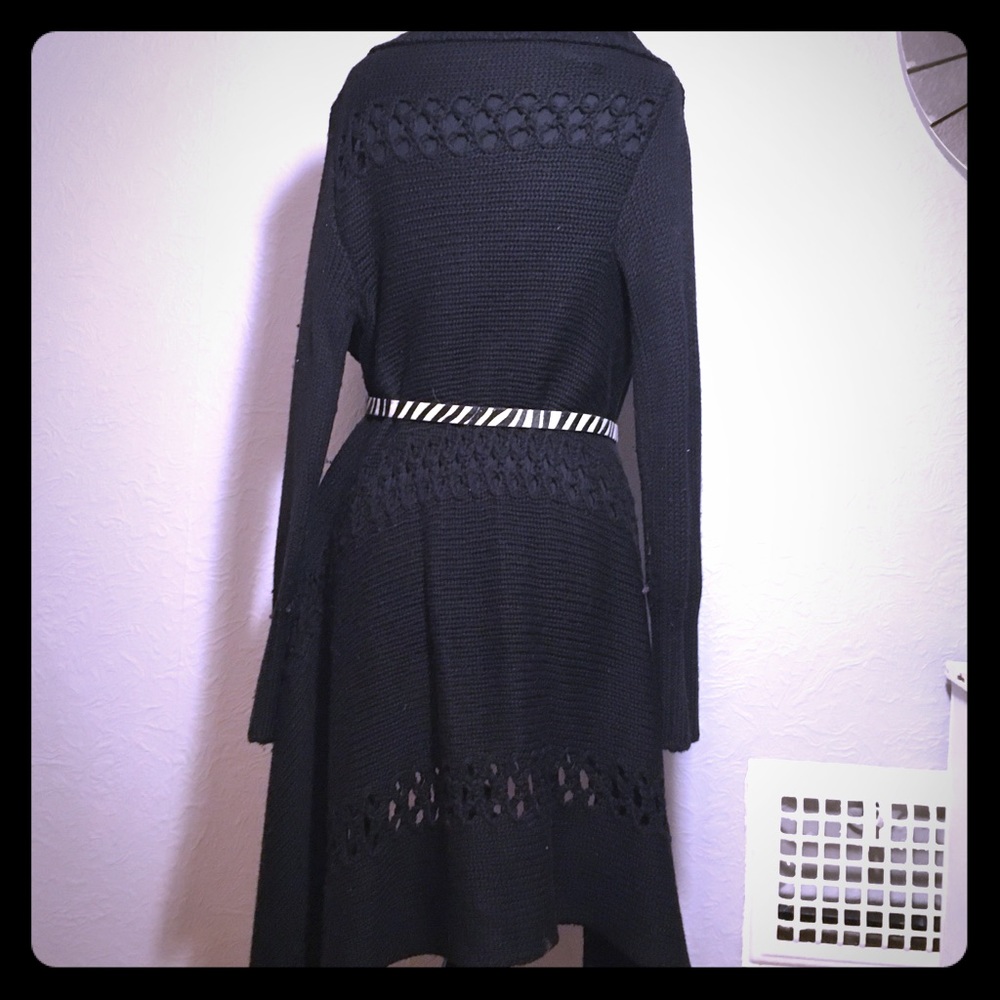 Ibiza Bohemian chic wool cape in black
